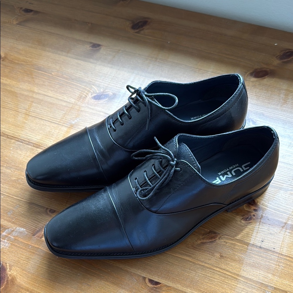Jump Black Leather Oxford Shoes Sleek Formal Design